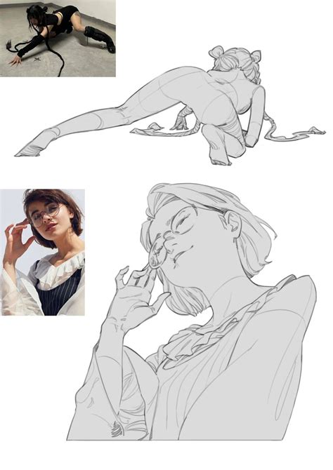Pin by Tianyue Qin on 线稿参考 in 2025 | Art reference poses, Anime poses