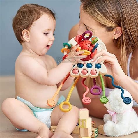 Brinquedo Educativo Bebe - Brinquedo Educativo Para Bebê Mordedor Sensorial Macio 4 em 1