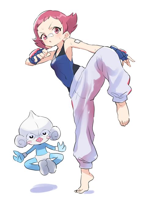 maylene and meditite (pokemon and 1 more) drawn by gazacy_(dai) | Danbooru