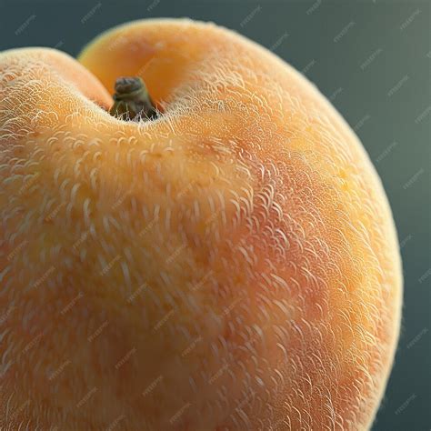 closeup   ripe yellow peach  fuzzy skin premium ai generated image