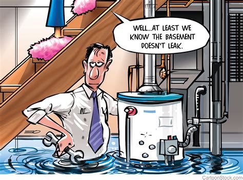 DIY Home improvement basement flood - funny cartoon - plumbing ...
