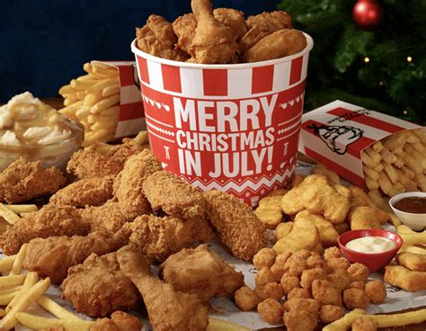 kfc drops  christmas  july menu