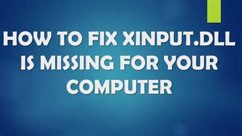How to Fix XINPUT1_3.dll is missing from your Computer [Windows 11 /10 ...