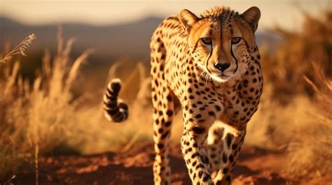 Premium AI Image | a cheetah running in the wild