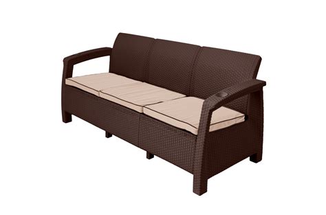 Купить трехместный диван yalta sofa 3 коричневый в Омске недорого