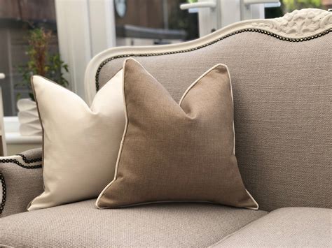 Neutral Cushion Cover Brown/beige Linen Look Pillow Cover - Etsy UK