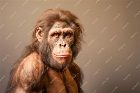Premium AI Image | Australopithecus on a dark studio background ...