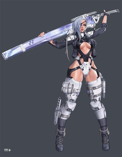 ArtStation - "KIBA" katana combat armor 11