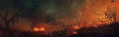 Premium Photo | A fire burns in the sky above a city