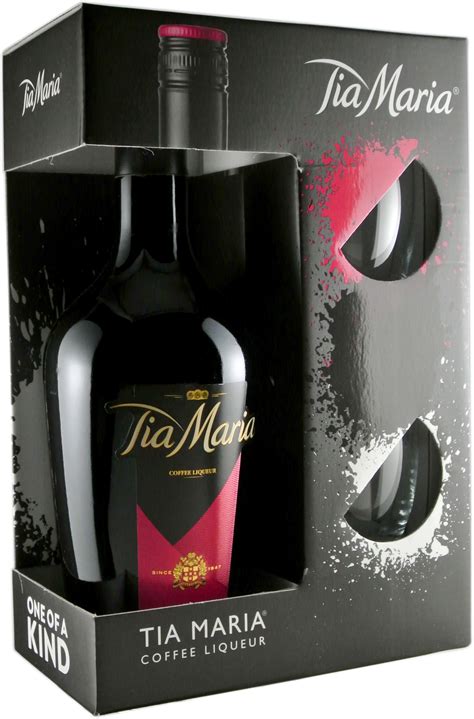 Tia Maria Coffee Liqueur Gift Set with Glasses | 750 ml Bottle