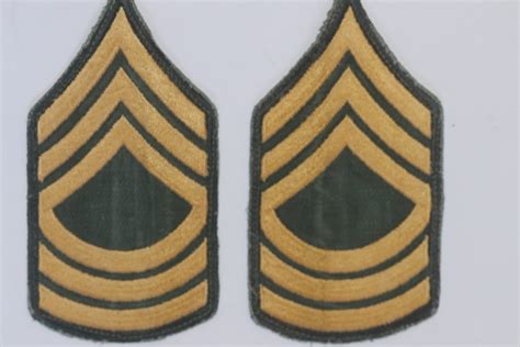 ORIGINAL US ARMY EARLY VIETNAM WAR PERIOD MASTER SERGEANT RANK STRIPES