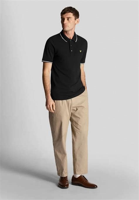 Поло Lyle & Scott Tipped Polo Shirt, цвет: черный, MP002XM0VEFD ...