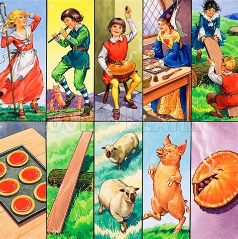Unidentified montage of nursery rhyme characters stock image | Look and ...