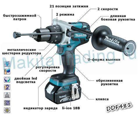 Дрель-шуруповерт Makita DDF481RTE: купить в интернет-магазине MAKITA ...