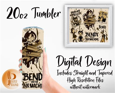 20 oz Becher Digital Download Bendy and The Ink Machine - Etsy Österreich