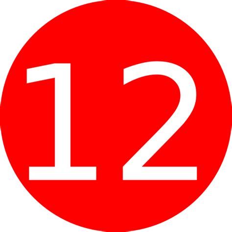 Number 12 Red Background Clip Art at Clker.com - vector clip art online, royalty free & public ...