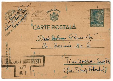 ROMANIA 1942 carte postala scrisa, semnata de savantul Emil Racovita