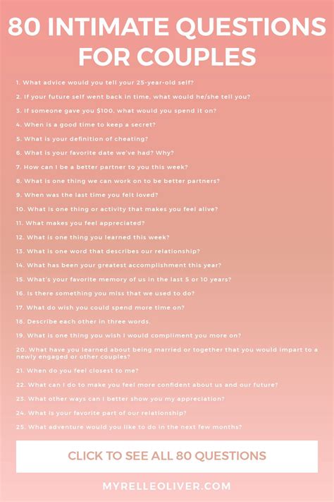 80 Intimate Questions for Couples - Questions for Couples in 2021