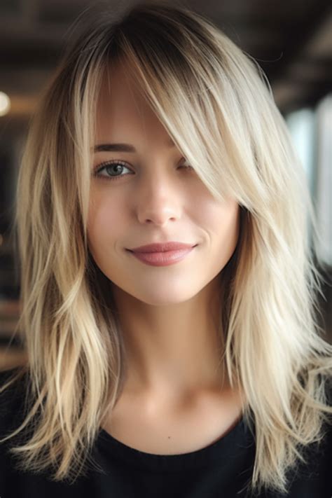 Medium long layered hair with bangs – Artofit