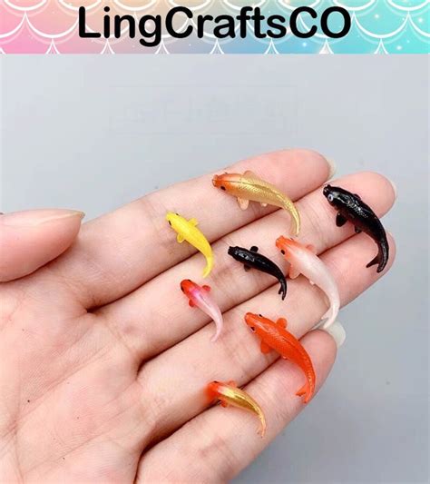 5PCS Miniature Goldfish, Mini Fish Model, Dollhouse Decoration ...