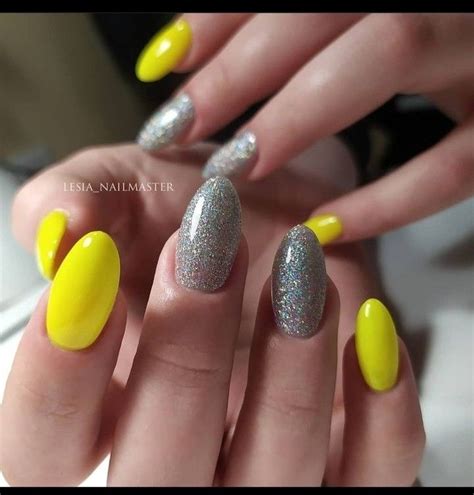 Идеи маникюра | Yellow nails design, Yellow nails, Green nails