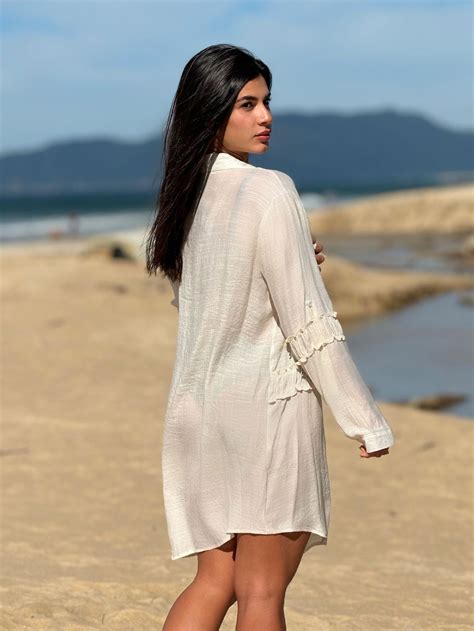 Saida De Praia Elegante - Saída De Praia Camisa Elegante Manga Longa - Grepe Beachwear