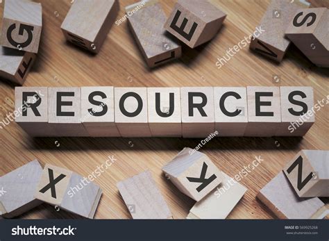 resources word wooden cube stock photo  shutterstock