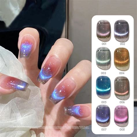 Cheap 8ml Cat Eye Magnetic Nail Polish Laser Magnet Blue Crystal UV LED ...
