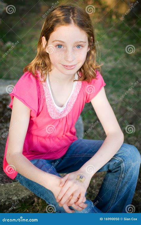 Blue eyed tween girl stock photo. Image of beautiful - 16990050