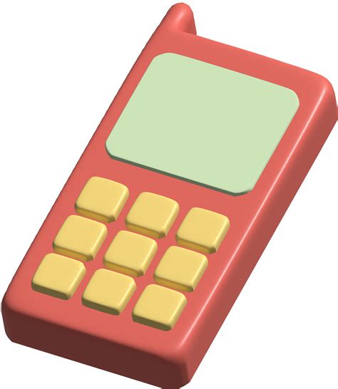 3d illustration of handphone, old phone design 18780144 PNG