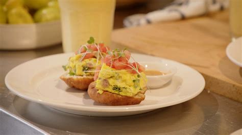 Fried Milk Dumpling with Cheddar & Spinach Frittata