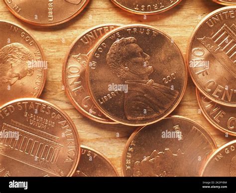 One dollar cent coins money (USD), currency of United States Stock ...