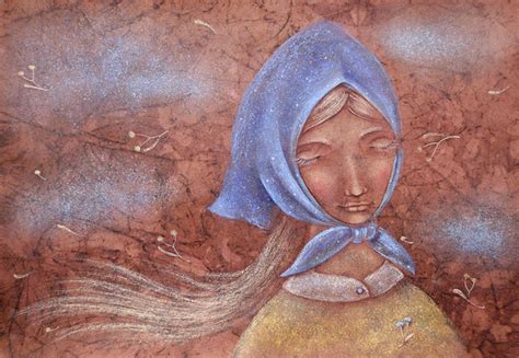 Иллюстрация Синий платочек в стиле живопись | Illustrators.ru