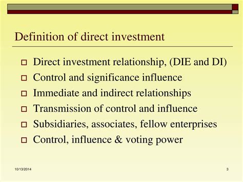 definition  direct investment   balance  payments