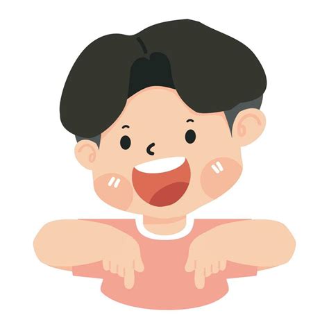 kid boy pointing  finger   vector art  vecteezy