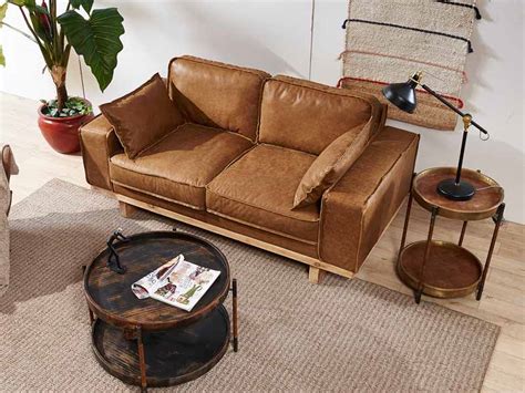 Vintage Tan Antique Leather Sofa, Vintage Antique Leather Sofa, Vintage Tan Leather Sofa, Tan ...