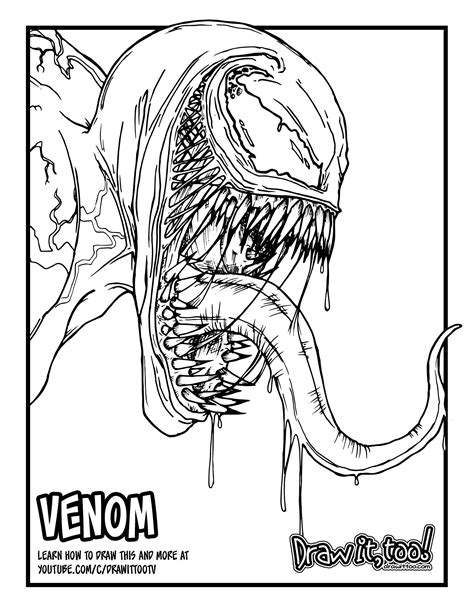 Venom Face Drawing at PaintingValley.com | Explore collection of Venom ...