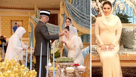 manis berseri seri tengku puteri iman afzan ketika istiadat menempah