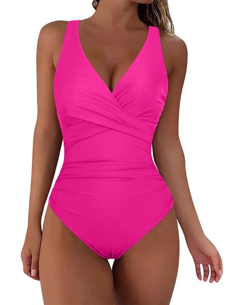 Snapklik.com : Hot Pink Underwire Swimsuit For Women Sexy Underwire