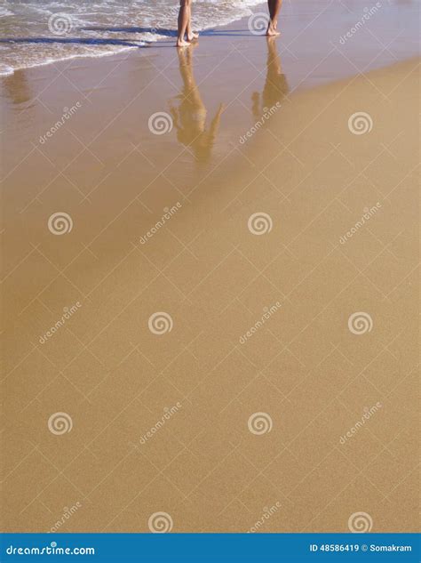 Sandy beach with walkers stock image. Image of sand, outdoors - 48586419