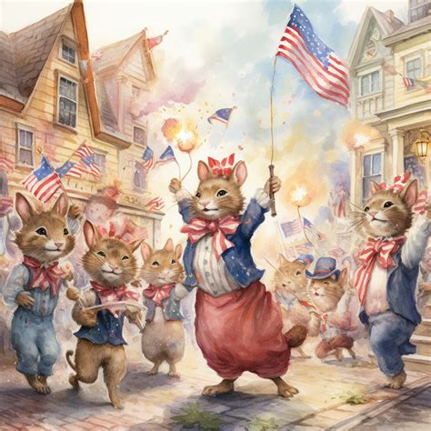 independence day mice art print  stock photo public domain pictures
