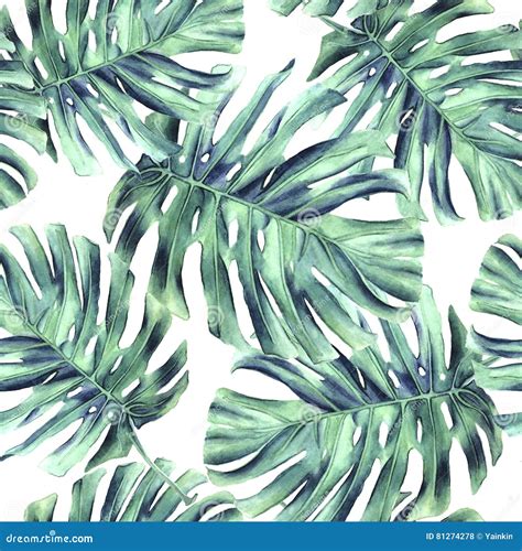 Thicket Leaves Monster Seamless Pattern Stock Photo - Illustration of