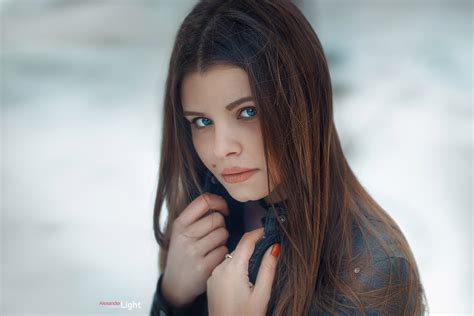 bokeh, long hair, women, Anastasia, blue eyes, 2K, Anastasia