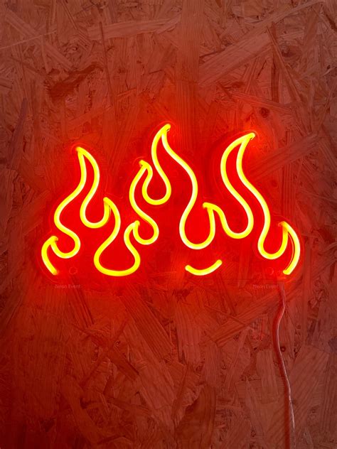 Fire Neon Sign LED Neon Sign, Fire Neon Light, Hot Neon Sign, Fireplace ...