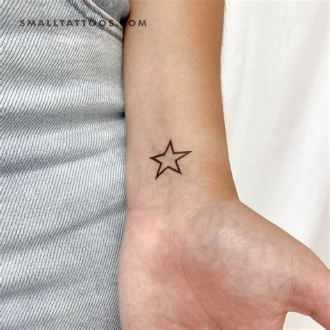 Star Outline Temporary Tattoo (Set of 3) – Small Tattoos