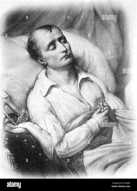 Napoleon Bonaparte on Death Bed, c19th Engraving Stock Photo: 41857225 ...