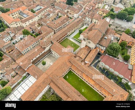 aerial view  san salvatore basilica roman amphitheater  medieval