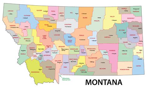 Printable Montana County Map
