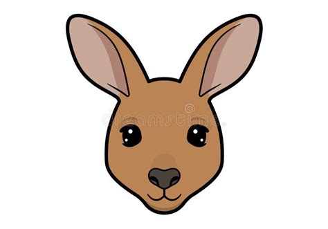Kangaroo face clipart stock vector. Illustration of face - 371345267
