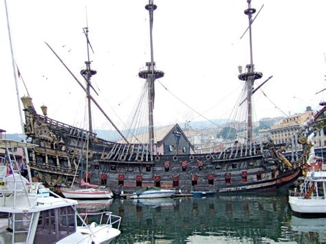 Old pirate ship in Italy editorial photo. Image of sailing - 57521676